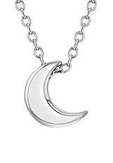 remarkable little half moon pendant silver necklace for kids